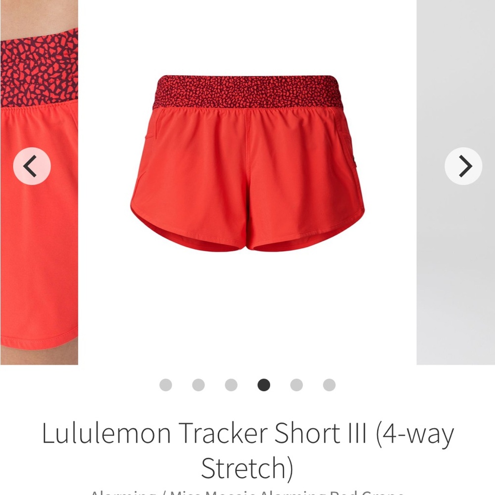Lululemon Tracker Short III 4-way Stretch Miss Mosaic Alarming Red Grape Size 10